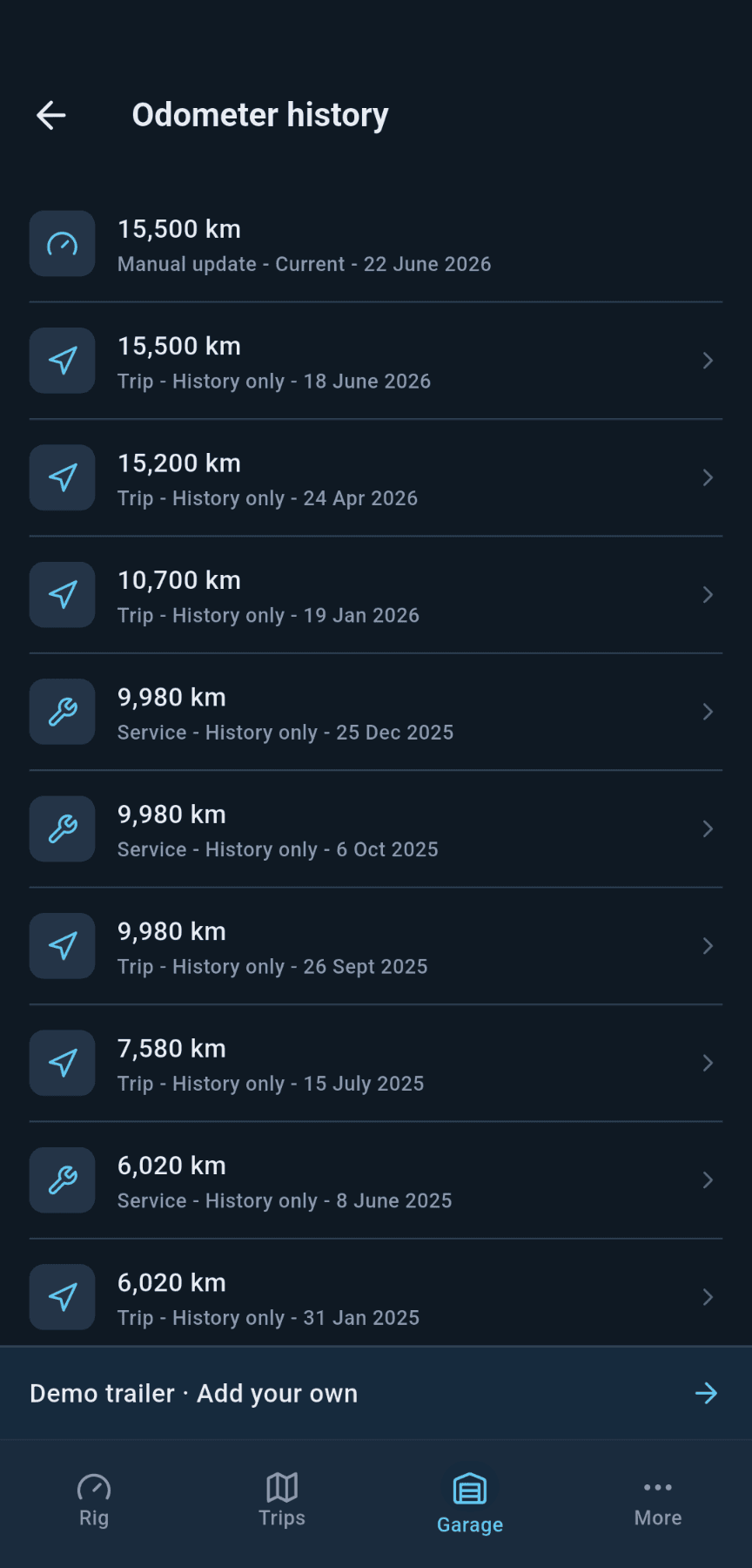 loadmate app — Give your caravan its own odometer