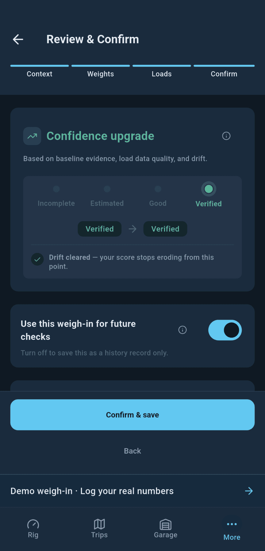 loadmate app — Turn an estimate into a measured number